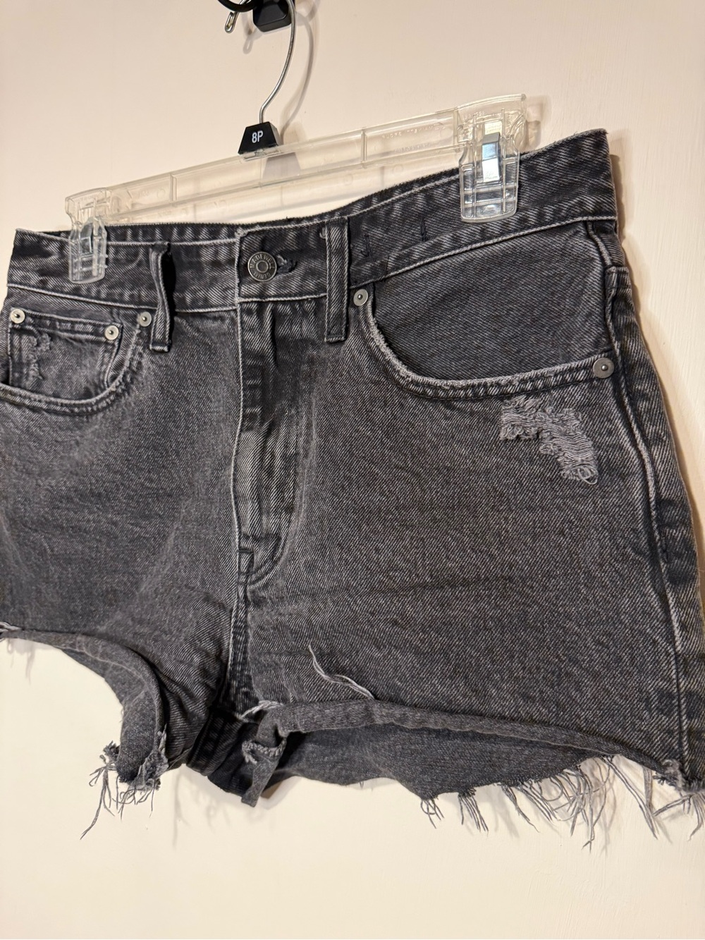 Madewell Relaxed Denim Shorts 2" Haywood Wash Black Size 26 Cut-Offs Distressed - Picture 5 of 11